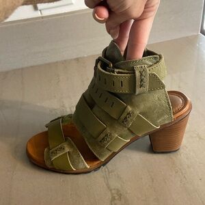 Green Sorel sandals